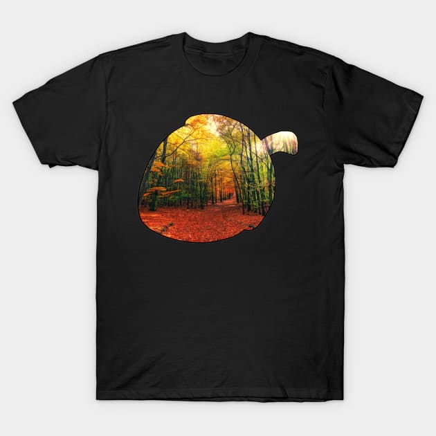 Acorn Outline (Autumn) T-Shirt by gorff